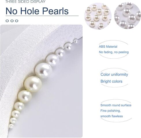 500PCS No Hole Pearls Vase Fillers, 10MM Ivory Pearls for Craft No Holes, Faux Plastic Makeup Round Pearls Beads for Nail Face Art,Table Scatter, Bag, Wedding, Birthday, Home Decoration in Saudi Arabia