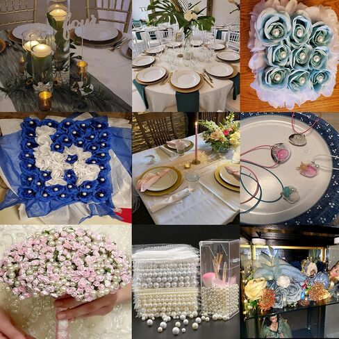 500PCS No Hole Pearls Vase Fillers, 10MM Ivory Pearls for Craft No Holes, Faux Plastic Makeup Round Pearls Beads for Nail Face Art,Table Scatter, Bag, Wedding, Birthday, Home Decoration in Saudi Arabia