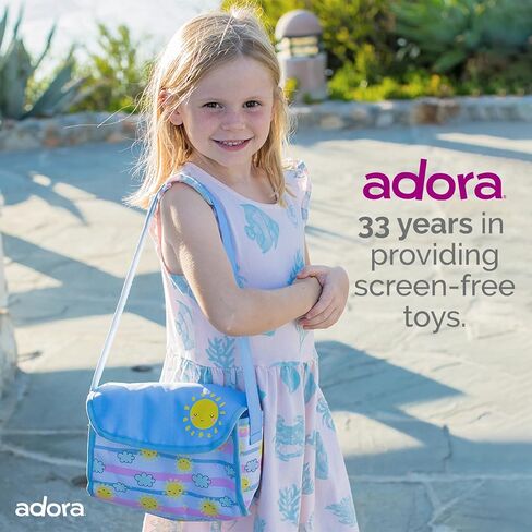 حقيبة حفاضات دمية Adora Baby مع تصميم تغيير اللون ، وأشرطة قوية ، تشمل حصيرة تغيير وحفازات دمية (تناسب 13 "دمى) ، هدية عيد ميلاد للأعمار 3+ - أيام مشمسة in Kuwait