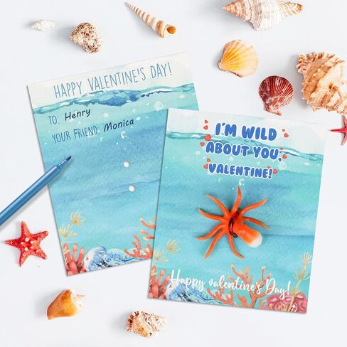 Valentines Day Gifts for Kids-30 Pack Mason Jar Valentines Cards Bulk with Bug Toys, Funny Greeting Kids Valentine Exchange Gift Cards Sets for Toddlers Girls Boys School Classroom Prize Party Favors in Kuwait