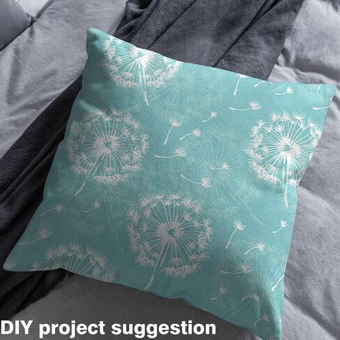 Dandelion Fabric by The Yard Wild Outdoor Flowers Rustic Style Fabric for Sewing Lovers Botanical Floral Natural Plants Fabric for DIY Upholstery and Home Accents 1 Yard,36" L x 59" W Teal Blue White in Kuwait