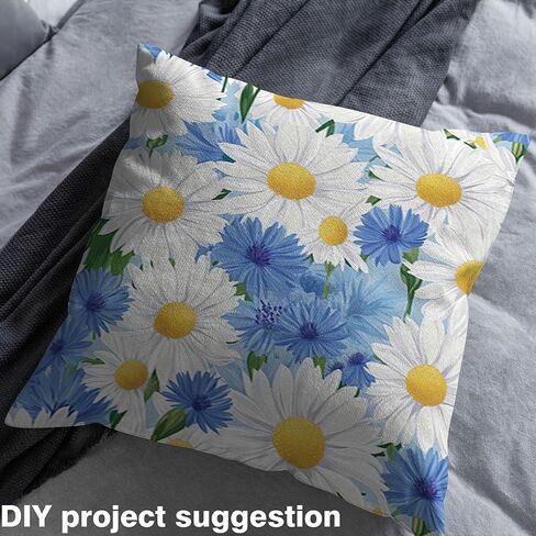 Dandelion Fabric by The Yard Wild Outdoor Flowers Rustic Style Fabric for Sewing Lovers Botanical Floral Natural Plants Fabric for DIY Upholstery and Home Accents 1 Yard,36" L x 59" W Teal Blue White in Kuwait