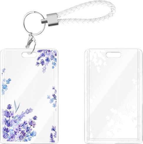 CameCosy Cute ID Badge Holder with Lanyard Chain Keyring, ID Name Slide Open Clear Badge Card Holder for Office/School ID Credit Cards (Blue Butterfly) in Kuwait