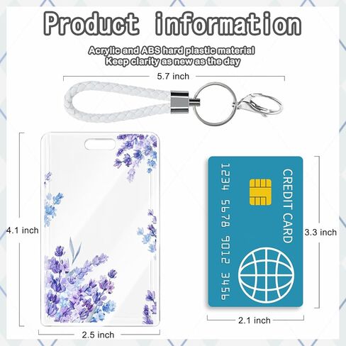 CameCosy Cute ID Badge Holder with Lanyard Chain Keyring, ID Name Slide Open Clear Badge Card Holder for Office/School ID Credit Cards (Blue Butterfly) in Kuwait