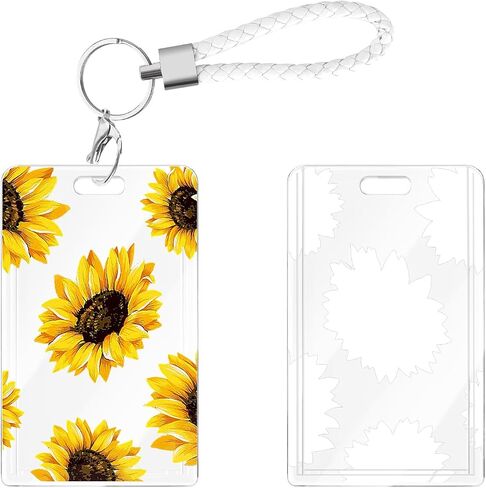 CameCosy Cute ID Badge Holder with Lanyard Chain Keyring, ID Name Slide Open Clear Badge Card Holder for Office/School ID Credit Cards (Blue Butterfly) in Kuwait