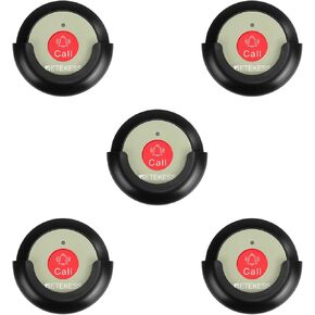 Retekess TH009 Life Alert System,Caregiver Pager,Wireless Nurse Call System,Waterproof,5 Alert Call Button for TH107 Wireless Calling System