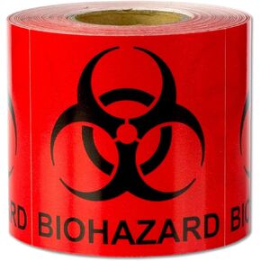 300 Labels - DOT Biohazard Labels - Biohazard Stickers (2 x 2 inch, Red) for Hospitals, Clinics or Shipping & Handling