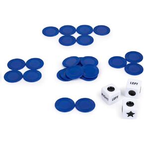 24Pcs Blue Left Right Center Dice Game Prime | Innovative Blue Dice Game Set with 3 Dices, Perfect for Family Nights and Friends Gatherings