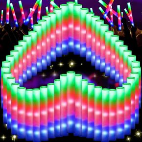 217 PCS Glow Sticks حزمة الحفلات الكبيرة ، عصي توهج الرغوة ، توهج في لوازم الحفلات المظلمة ، إضاءة الرغوة مع العصي مع 3 أوضاع ملونة وميض ، وعصي توهج الرغوة للزفاف ، الحفلات ، عيد ميلاد ، الهذيان