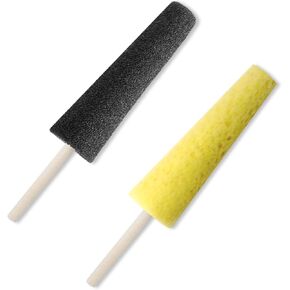 Niiiyyb 2pcs الإسفنج الفخاري على عصا من أجل الطين رمي أدوات تقليص السيراميك الأدوات ونحت أدوات الفخار الطين الأساسية للفنانين رمي مجموعة الإسفنج القطع