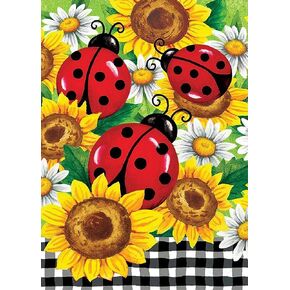 JATOK Diamond Painting Kits for Adults Beginner Ladybug Sunflower 5D DIY Diamond Art Craft Paint with Full Round Drill Embroidery Pictures Arts Paint by Number Kits for Home Wall Decor 11.8x15.7in