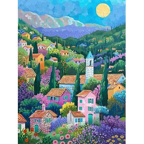 SKRYUIE 5D Landscape Diamond Painting Kits - DIY Diamond Art Kits for Adults Flower, Full Round Drill - Crystal Embroidery Cross Stitch - Craft for Wall & Office Decor - 12x16 Inch k2