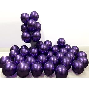 100pcs Small Metallic Purple Balloons 5 inch Mini Chrome Purple Balloon for Party Decorations