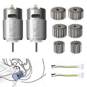2PCS 12 Volt RS550 30000 دورة في الدقيقة محرك 7R عالية السرعة (15T/19T/23T) للأطفال ركوب الأطفال على عجلات سيارة ترقية عجلات الترقية ، وفرقة ترقية الرماية ، Ford F-150/Fisher Price Orange/Dynacraft ATV