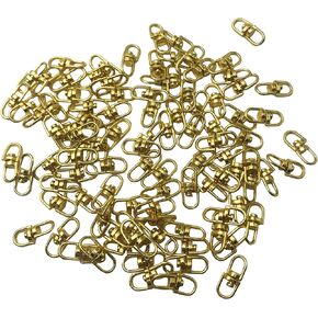 100pcs موصلات مفاتيح Mini Mini Clasp Clasp Doivel Eye Hooks للحرف اليدوية ، حلقة مفتاح Lanyards (Gunblack) PT2454