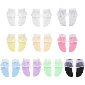 Sotiff 10 Pairs Doll Lace Stockings Handmade Long Sock Christmas Doll Accessories Legging for DIY Clothes Toy(Fresh Style)