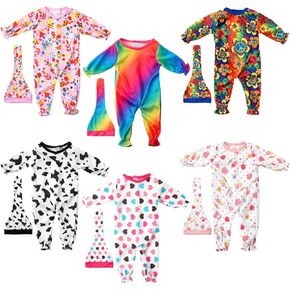 6 Sets Baby Dolls Clothes 18 Inch Reborn Baby Doll Outfit Accessories Jumpsuits with Hats for Party Game Gifts(Simple Style)