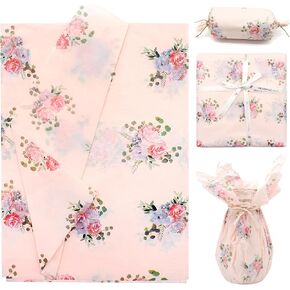 Benvo 20 Sheets Ploral Print Tissue Paper 20 inch × 29 بوصة ورق decoupage الورق الزخرفي للورق الهدية الالتفاف ورقة زهرة DIY Art Craft Paper for Spring Wedding Birthday Dame Baby (Style C) in Kuwait