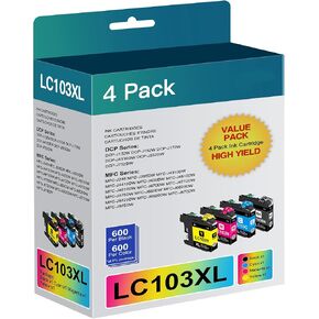 Osir LC103 Ink cartridges Compatible for Brother Printer Ink LC103XL LC101 Ink cartridges(Black, Cyan, Magenta, Yellow)