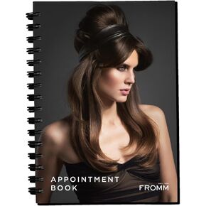 Fromm Spiral Bound Appointment Book for Salon, Spa, Hairstylists, Undated Schedule Book, Scheduling Planner for Professionals, 6" x 8.5", Black