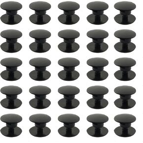 HJTOOK 30PCS Black Croc Rivets Button Replacement Strap Repair Fastener for Crocs-Styled Shoes