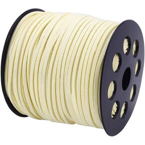 2.65mm x100 Yards Flat Suede Cord, Leather String with Roll Spool, Faux Leather Cord for Jewelry Making, Necklaces, Bracelets, Dream Catchers and DIY Crafts (Sky Blue)