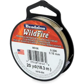 Beadalon Wildfire, 0.006 in, 0.15 mm, Break Strength 10 lb / 4.5 kg, Beige, 125 yd / 114 m
