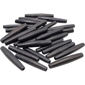 Genuine Black Buffalo Bone Hairpipe Beads (1.5 Inches / 25 Pieces)