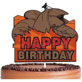 Brown Glitter Happy Birthday Cake Topper Cheer to Adventure Movie Theme Decorations Men Women Boys Girls Happy Birthday Party Decor Supplies