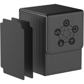 Deck Box compatible with MTG Cards, Trading Card Case with 2 Dividers per Holder, Large Size for 100+ Cards (Pentagram-Green) in Kuwait