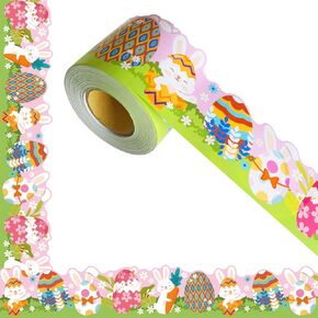 69Feet Bulletin Board Borders,Colorful Egg Border,Bulletin Board Decorations,for Chalkboard Decoration，for Borders Board Trims for Classroom,Poster Board,Wall Decoration