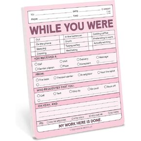 Knock Knock 1-Count While You Were Memo Pads, Funny Office Notepads Nifty Notes, 4 x 5.25-inches each (Pastel)