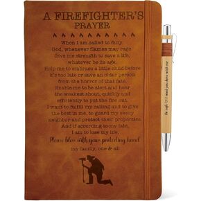 Firefighter Prayer Gifts, Firefighter Journal 200 Pages Notebook A5 Lined, New Firefighter Gift, Firefighter Graduation Birthday Christmas Thank You Gift for Firefighter Dad Mom Brother Son Daughter