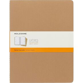Moleskine Cahier Journal, Soft Cover, Large (5" x 8.25") Ruled/Lined, Black, 80 Pages (Set of 3)