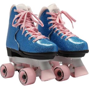Circle Society Classic Adjustable Roller Skates for Girls, Children, Sizes 3-7 and 12-3 US Smooth-Rolling Wheels, Comfortable and Secure Fit for Young Skaters Ideal for Indoor & Outdoor Skating Fun