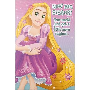 Hallmark New Big Sister Congratulations Card - Colourful Rapunzel Design from The Disney Princess Range