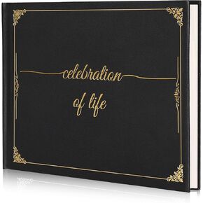 Citmage Funeral Guest Book Modern Elegant PU Leather Guest Books for Memorial Service - Guest Sign in Book for Funeral Memory Book for Celebration of Life Loving Gifts