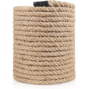 Hemp Rope 1/2 inch 50FT Jute Twine Rope Heavy Duty Thick Twine Gardening Twisted Manila Rope Thick Jute Rope for Crafts Gardening Bundling Camping Decorating Hanging Home Decorative Brown