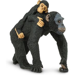 Safari Ltd. Chimpanzee with Baby Figurine - Realistic 3.2" Wildlife Figure - Educational Toy for Boys, Girls, and Kids Ages 3+