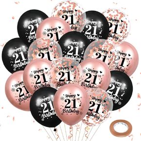 40th Birthday Balloons 18Pcs Rose Gold and Black 40th Balloons 40th Birthday Party Decorations for Women 12 Inch Confetti Latex Vintage Sweet 40th Balloons for 40th Birthday Anniversary Party Supplies