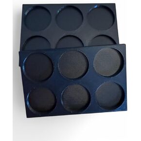 Set of 5, 3x2 Plastic Round Movement Trays for 25mm Bases, Black, for Miniature Tabletop Games