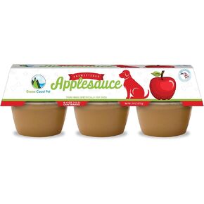 Unsweetened Applesauce for Dogs – 6 Pack, 4 oz Cups – Low-Calorie, Made in USA, Ideal for Lick Mats, Toys, & Meal Toppers