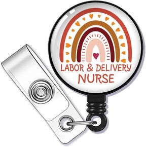 Labor and Delivery Nurse Badge Holder with Shark Clip, Medical Work Office Doctor Nurse Name ID Tag Card, Birthday Christmas Gift for Lactation Consultant Obstetrics Doctor Nurse