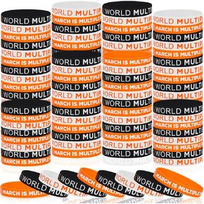 60 Pcs Multiple Sclerosis Awareness Month Decorations 3 Styles Stretch Bracelets Silicone Wristband Bracelets for Multiple Sclerosis Awareness Social Public Event Welfare Charity Supplies