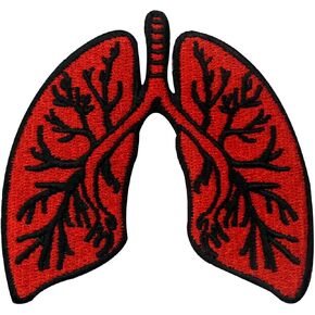 X-Ray Anatomical Lung Embroidered Applique Iron On Sew On Patch