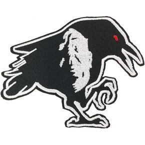 Cute-Patch The Birds 1960 Horror-Thriller Film Embroidered Iron on Patch Raven with Alfred Hitchcock Face