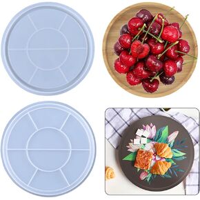 iSuperb Tray Resin Mold Round Silicone Mold Epoxy Casting Mold for DIY Table Tray/Fruit Snack Plate/Jewelry Dish/Makeup Tray (Round)