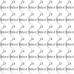 Framendino, 50 Pieces Believe Charms Inspirational Charms Inspirational Message Pendants for Jewelry Making