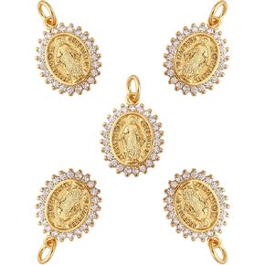5 Pcs Money Sign Charm Dollar Charms Pendants Brass Micro Pave Cubic Zirconia Pendants for Jewelry Necklace Earring Making