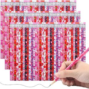 72 Pcs Valentine's Day Pencils Heart Shape Valentine's Day Pencils Bulk with Erasers for Kids Giving School Classroom Exchange Party Favor Supplies